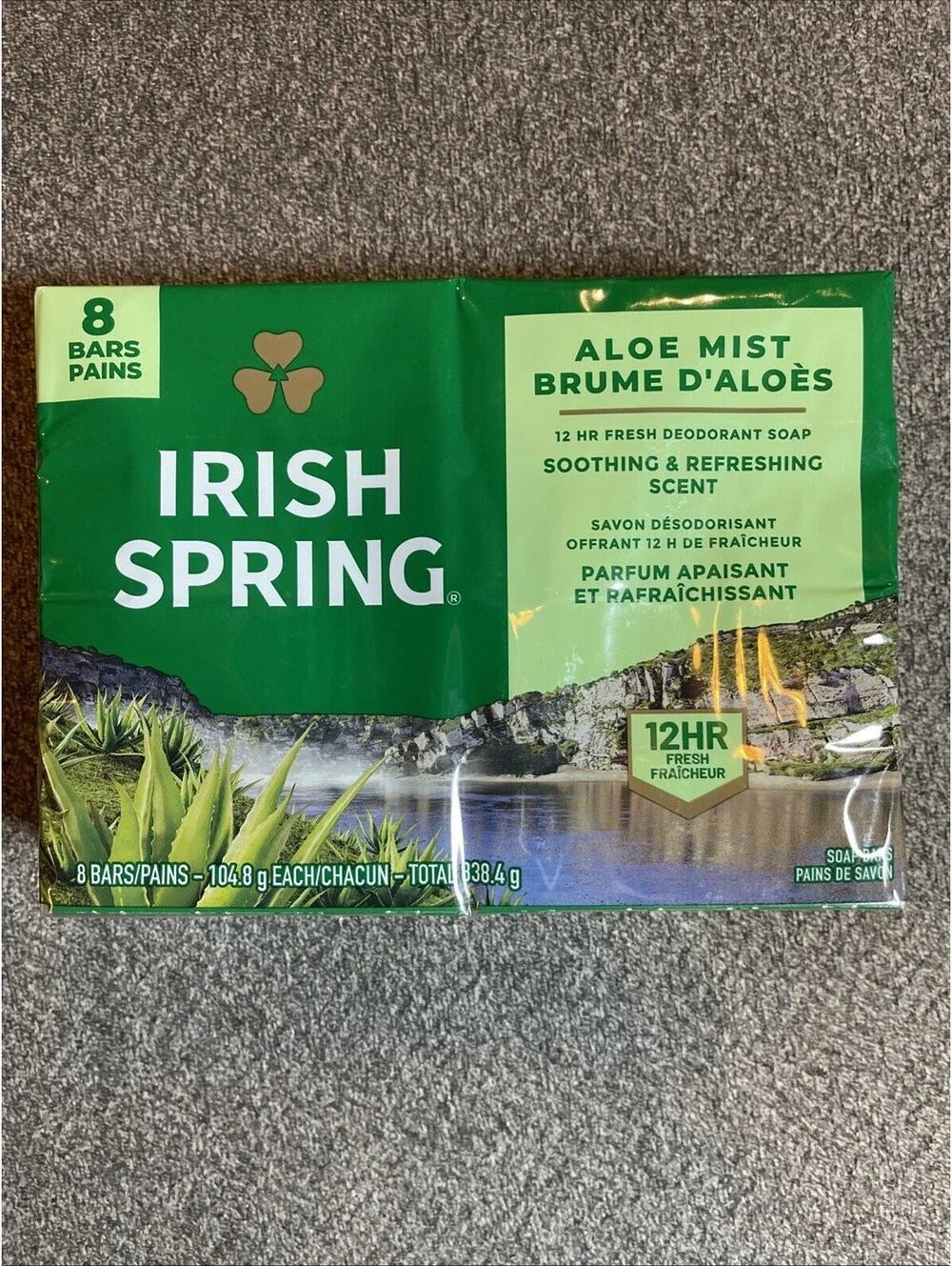Irish Spring Bar Soap 8 PACK ALOE MIST Deodorant Soap 3.7 oz